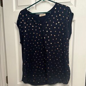 Maternity top, navy, short sleeve